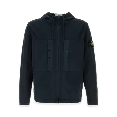 Stone Island Navy Blue Stretch Cotton Jacket "Blue"