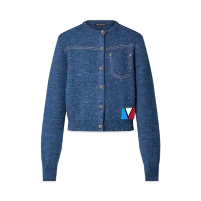 Louis Vuitton Denim-Effect Knit Cardigan "Blue"