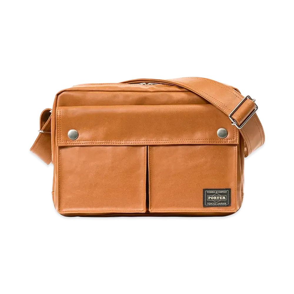 PORTER FREE STYLE Sling Bag W Zip "Camel"