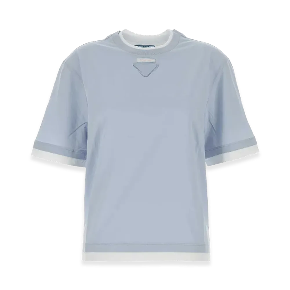 PRADA Wonen's Cotton T-Shirt "Light Blue"