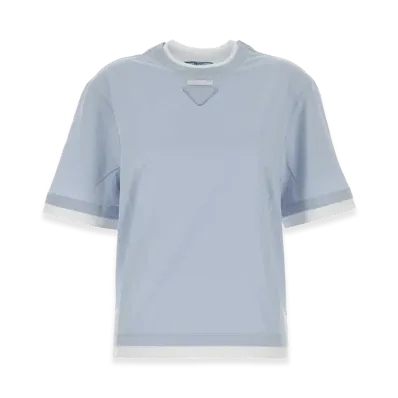 PRADA Wonen's Cotton T-Shirt "Light Blue"