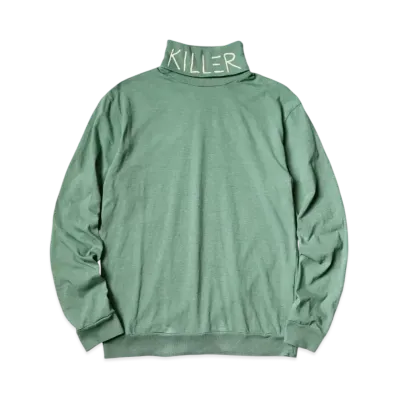 KAPITAL 18.5/- High Neck Long Tee "Light Green"