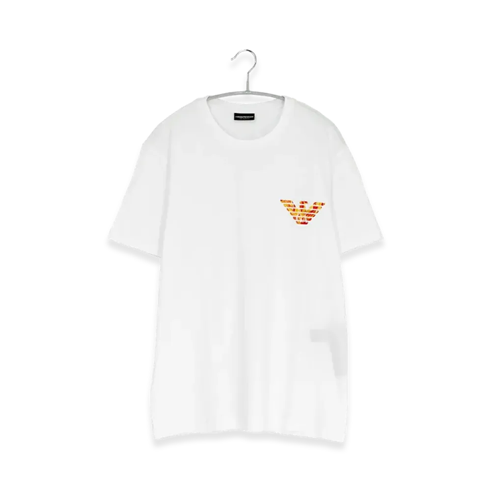 EMPORIO ARMANI Crew Neck Short Sleeve T-Shirt Eagle Print "White"