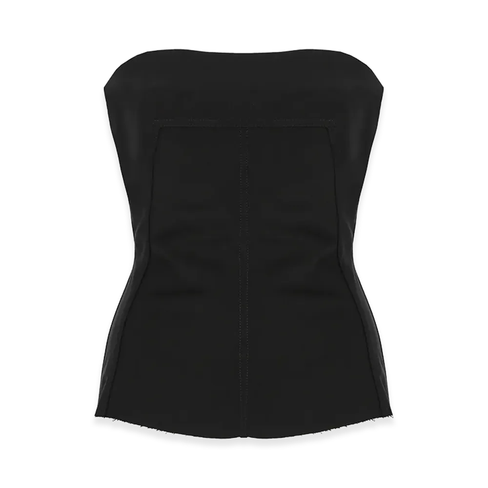 Rick Owens Women's Wool Crepe Bustier Top "Black"
