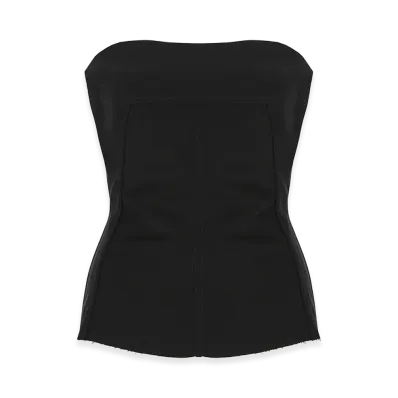 Rick Owens Women's Wool Crepe Bustier Top "Black"