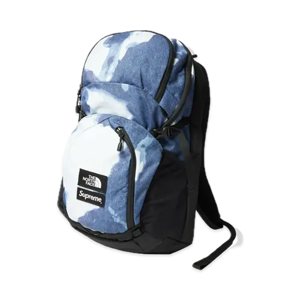 Supreme x The North Face Bleached Denim Print Pocono Backpack "Indigo"