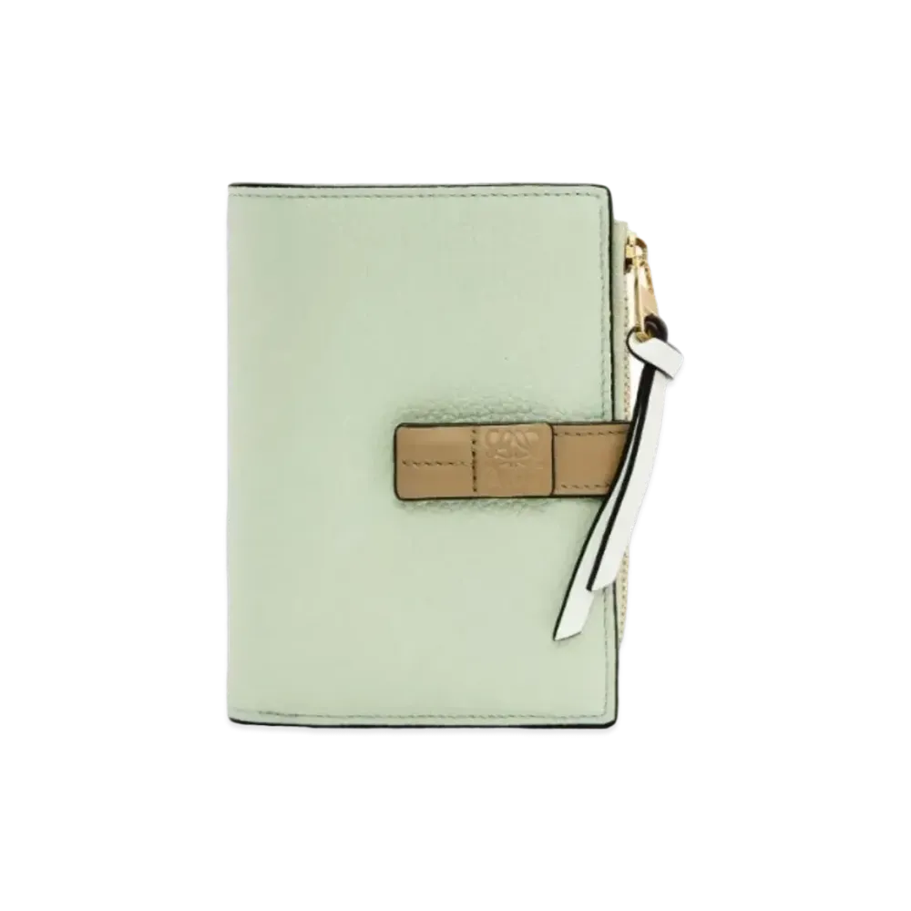 LOEWE Slim Zip Bifold Wallet Soft Grain Calf "Springjade/Clay Green"