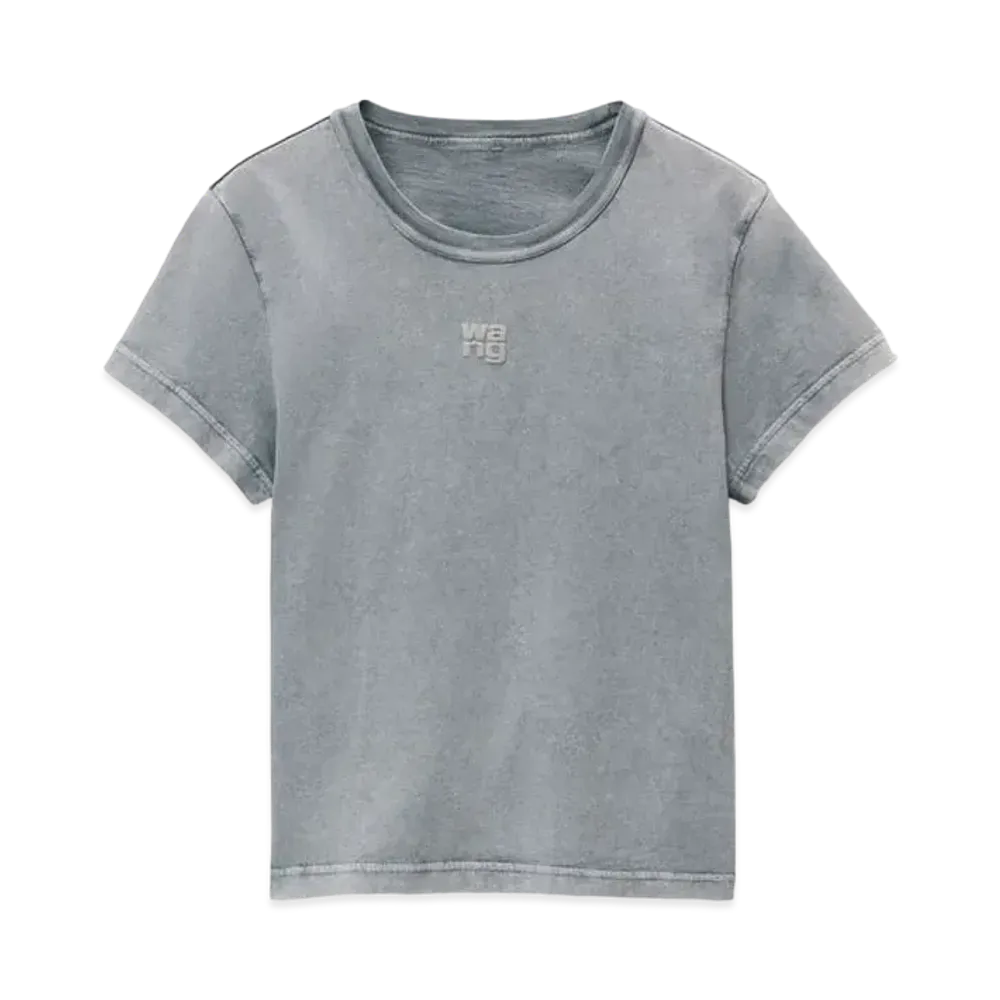 Alexander Wang Cotton Jersey Logo Shrunken T-shirt "Acid Fog"