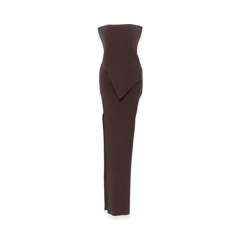 Rick Owens Women's Bustier Babel Dress "Brown"