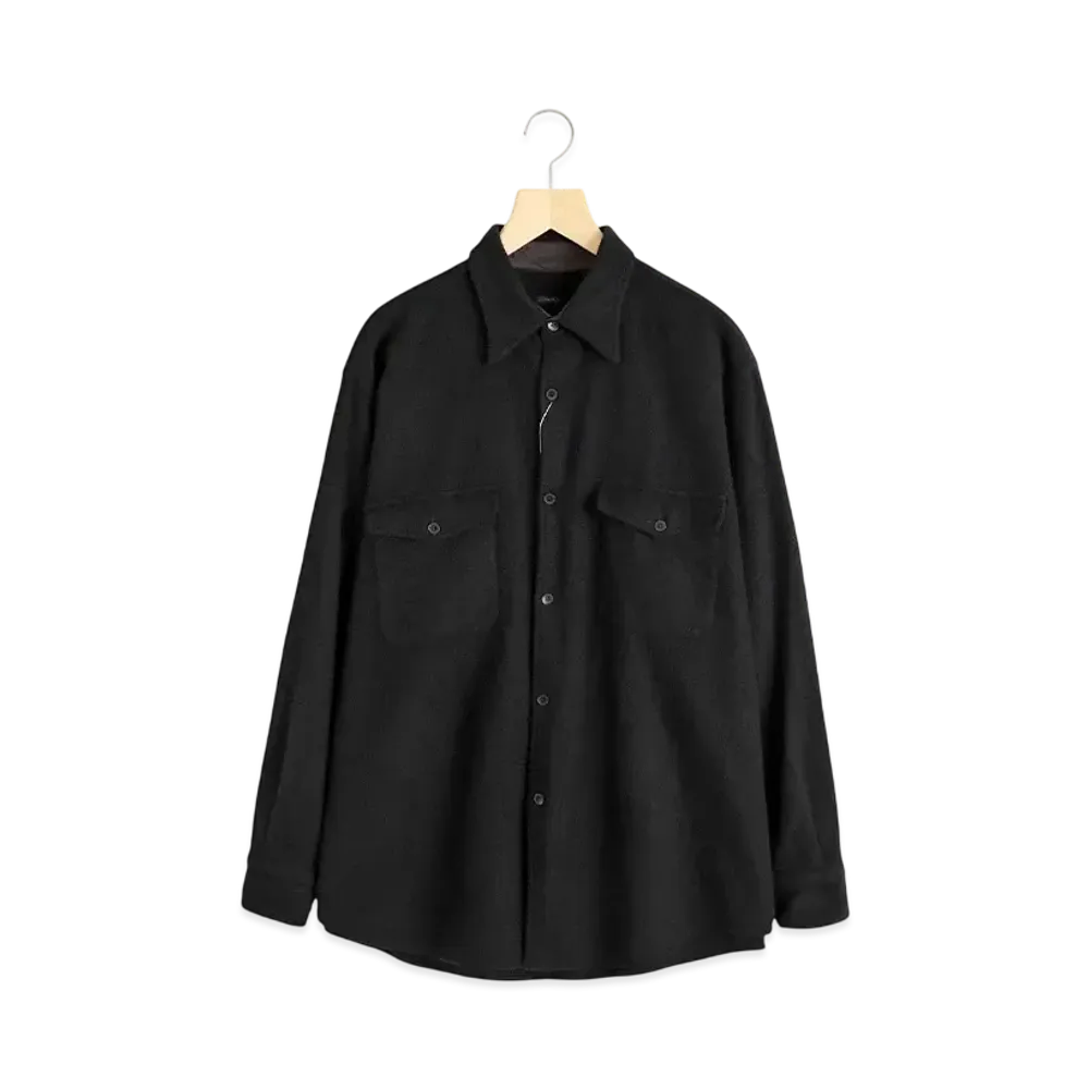 COMOLI Wool Cashmere C.P.O Shirt "Black"