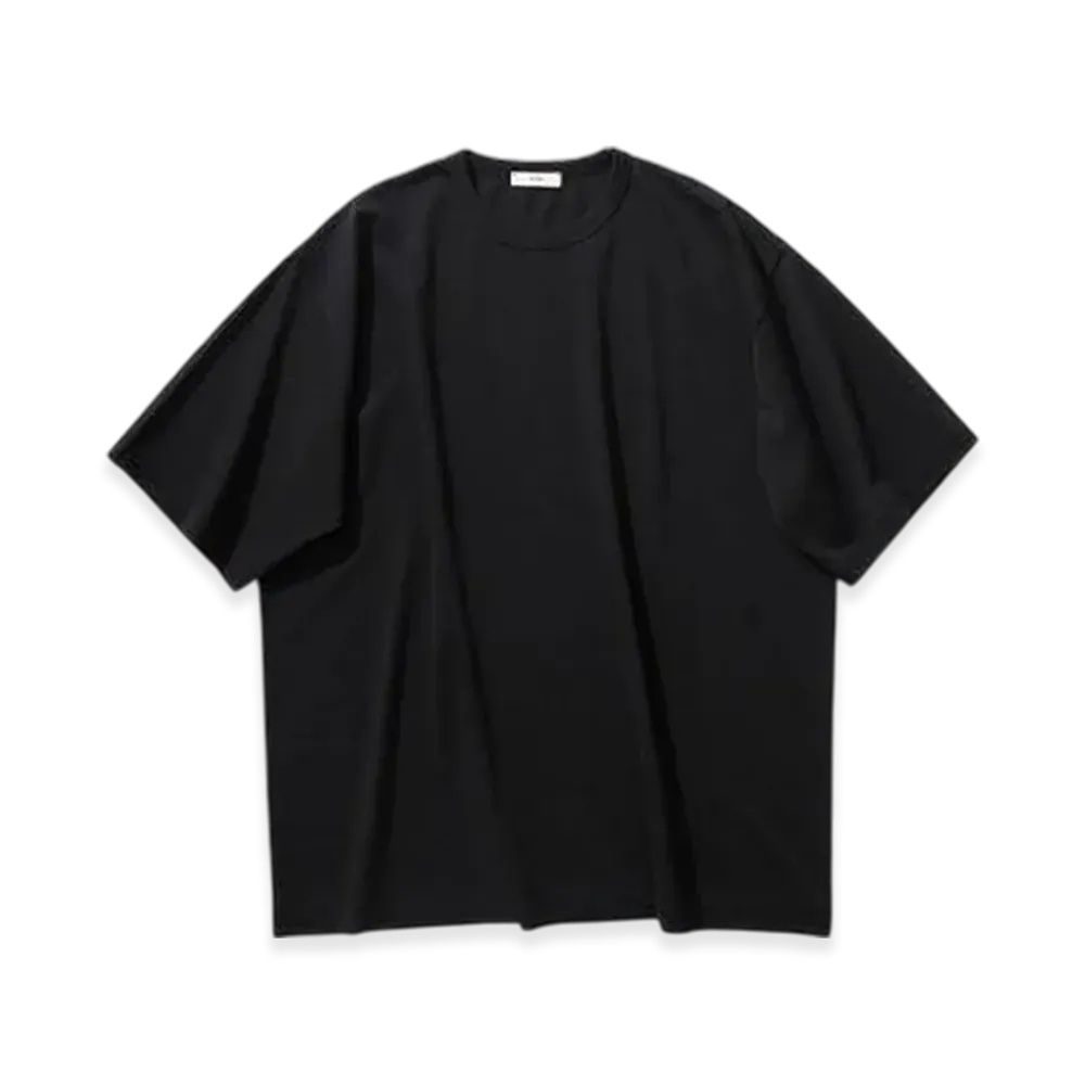 ATON Dry Cotton Jersey Crewneck T-Shirt "Black"