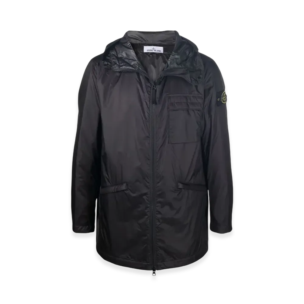 Stone Island 40724 Bio-Based Ripstop Nylon Hooded Jacket - 22SS "Black"