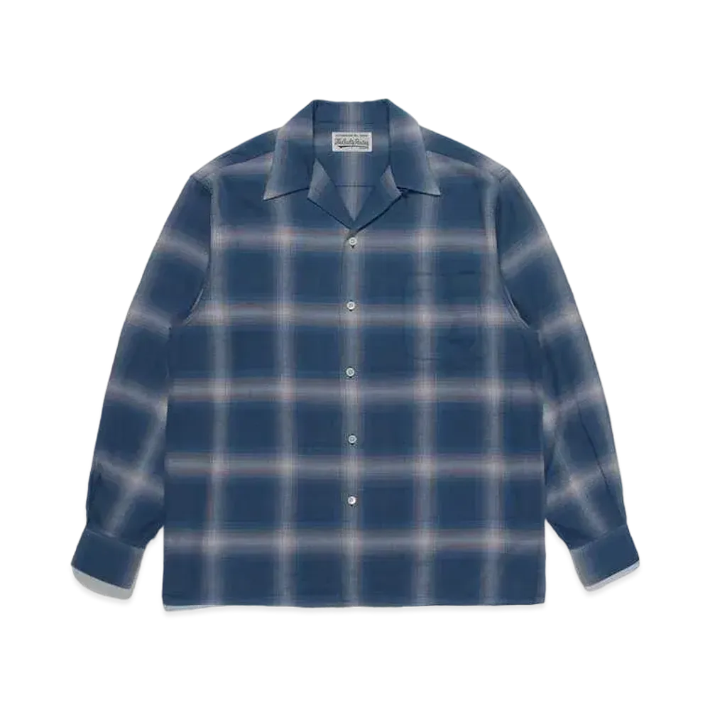 WACKO MARIA Check Open Collar Shirt #1 "Blue"