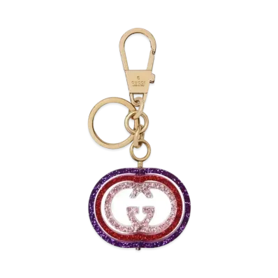 GUCCI Interlocking G Glitter Keychain Flexiglas "Multicolor"
