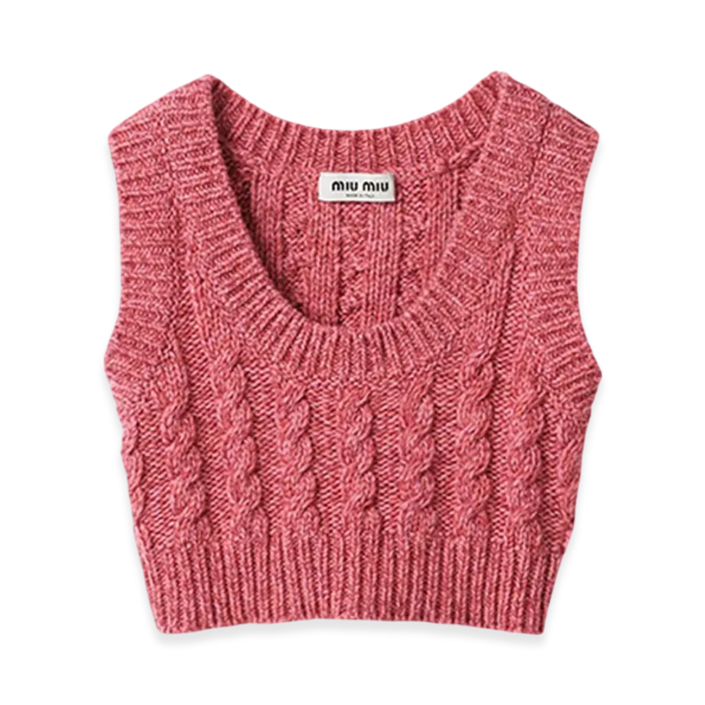 MIU MIU Women's Wool and Cashmere Top "Pink"