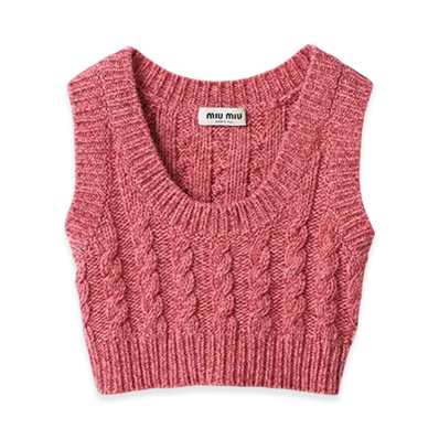 MIU MIU Women's Wool and Cashmere Top "Pink"
