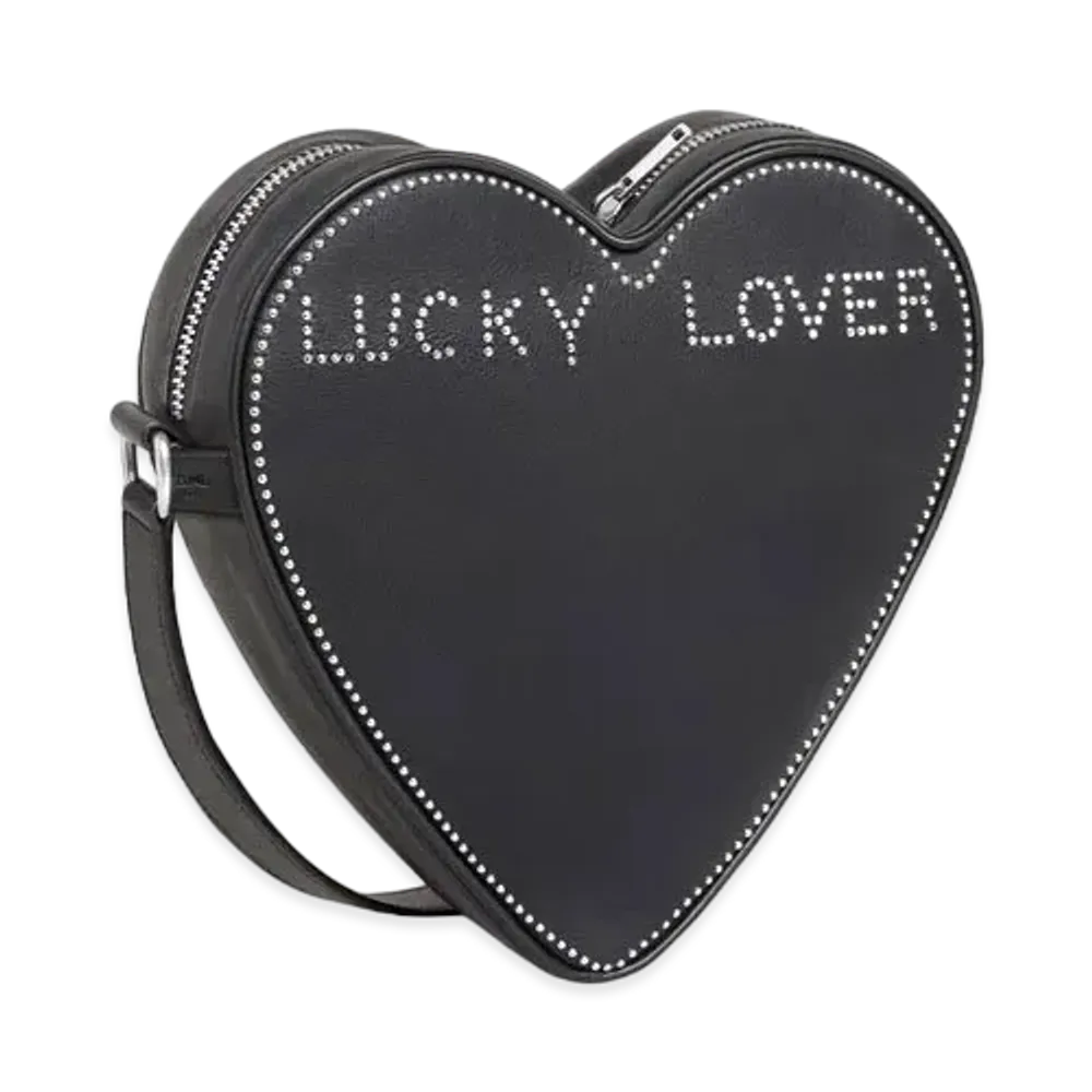 CELINE Small Heart In Smooth Calfskin With Collaboration Sara Yukiko Studs "Black"