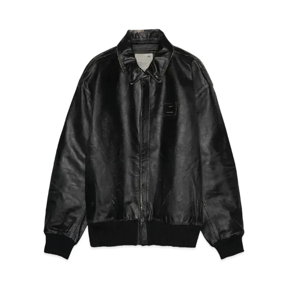 MADNESS REGENERATED LEATHER A2 AVIATOR JACKET (COWHIDE) "BLACK"