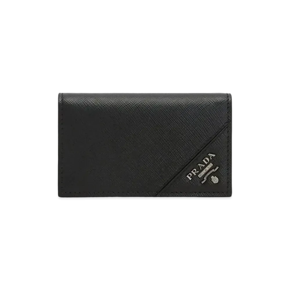 PRADA Saffiano Leather Card Holder "Black"