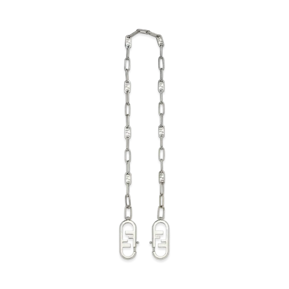 FENDI Strap You Color Metal Shoulder Strap "Silver"