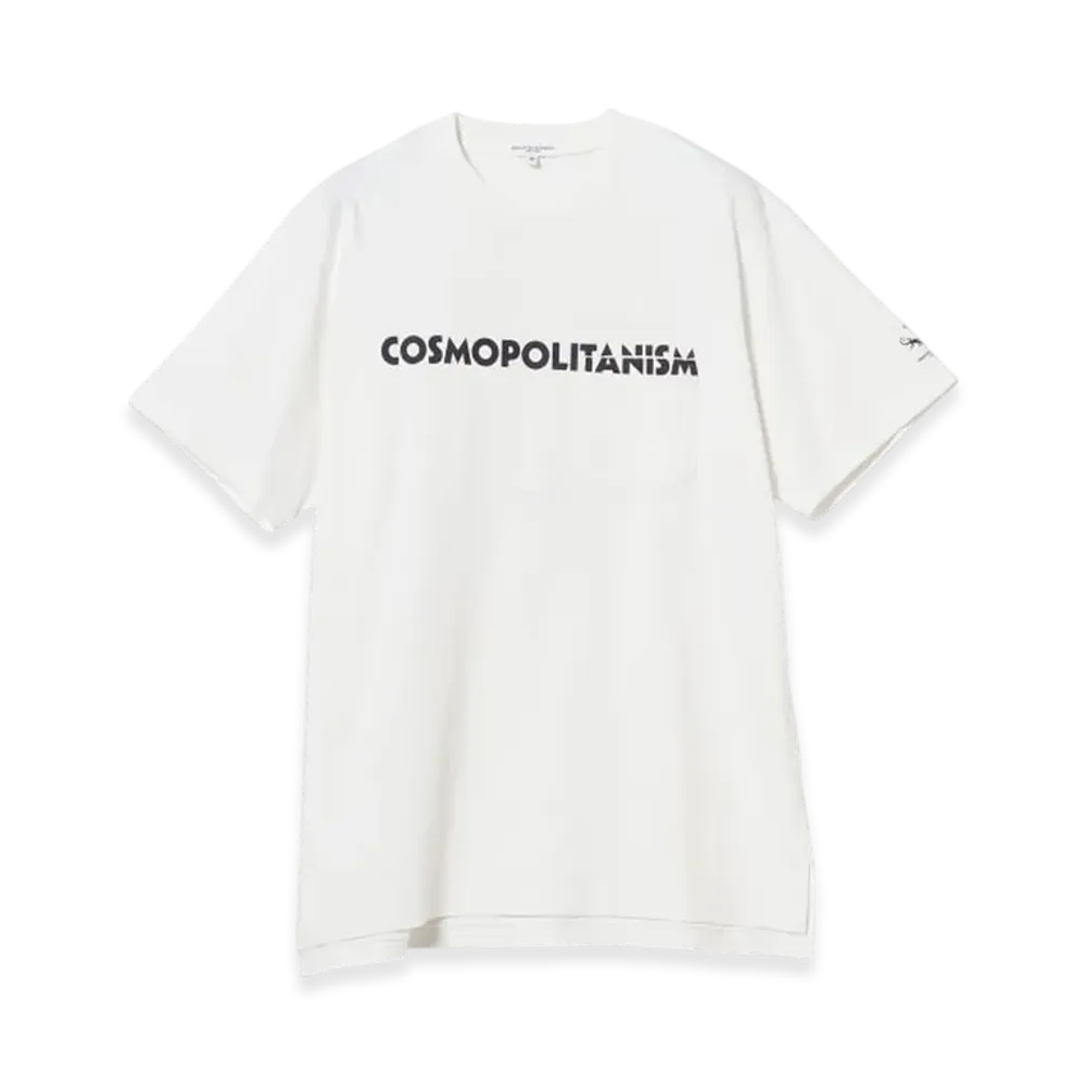 ENGINEERED GARMENTS Printed Cross Crew Neck T-Shirt "White"