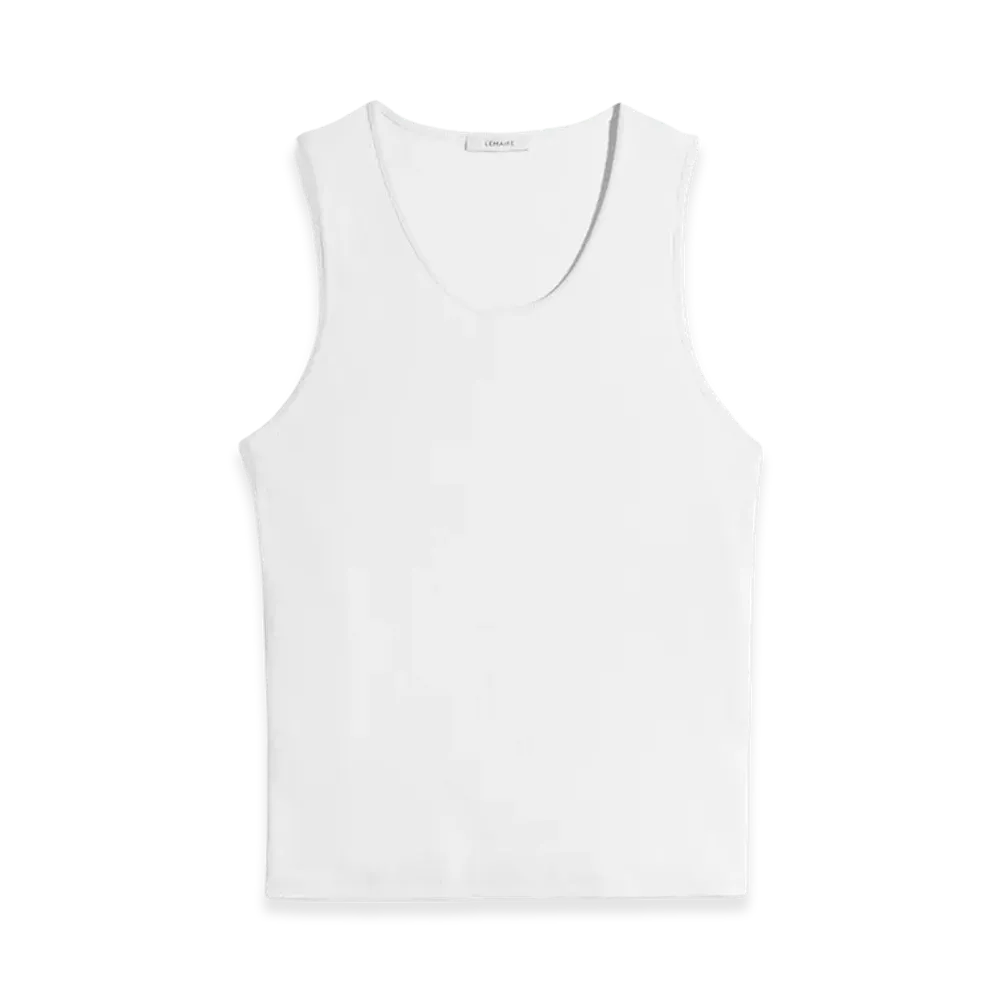 LEMAIRE Cotton Jersey Rib Tank Top "Milk"