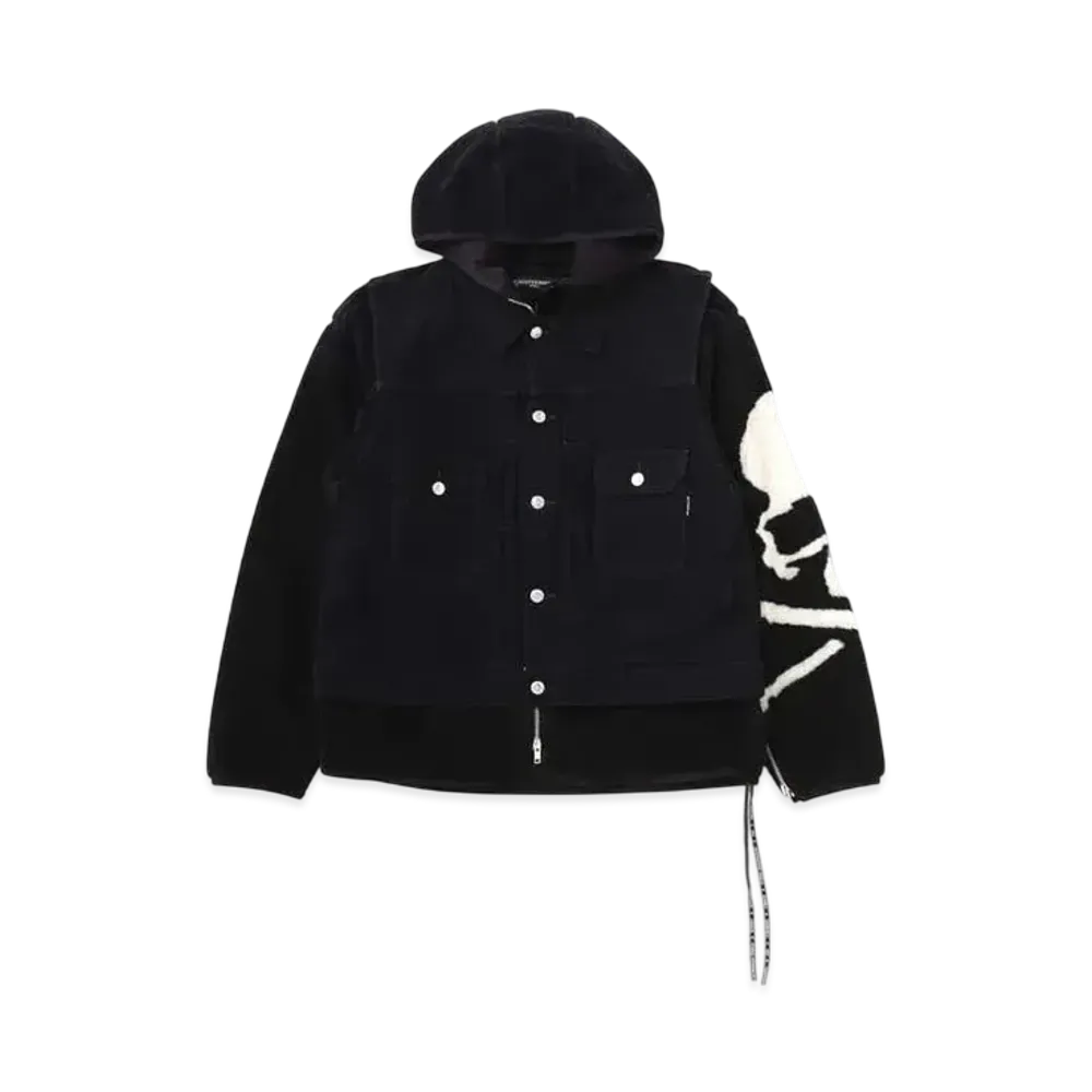 mastermind WORLD Stretch Denim Hooded Trucker Jacket With Vest "Black"