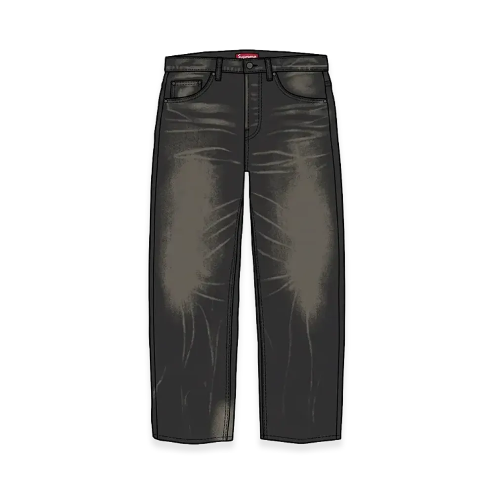 Supreme Distressed Loose Fit Selvedge Jean "Washed Black" (26FW)