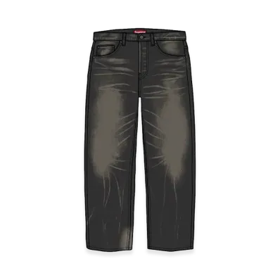 Supreme Distressed Loose Fit Selvedge Jean "Washed Black" (26FW)