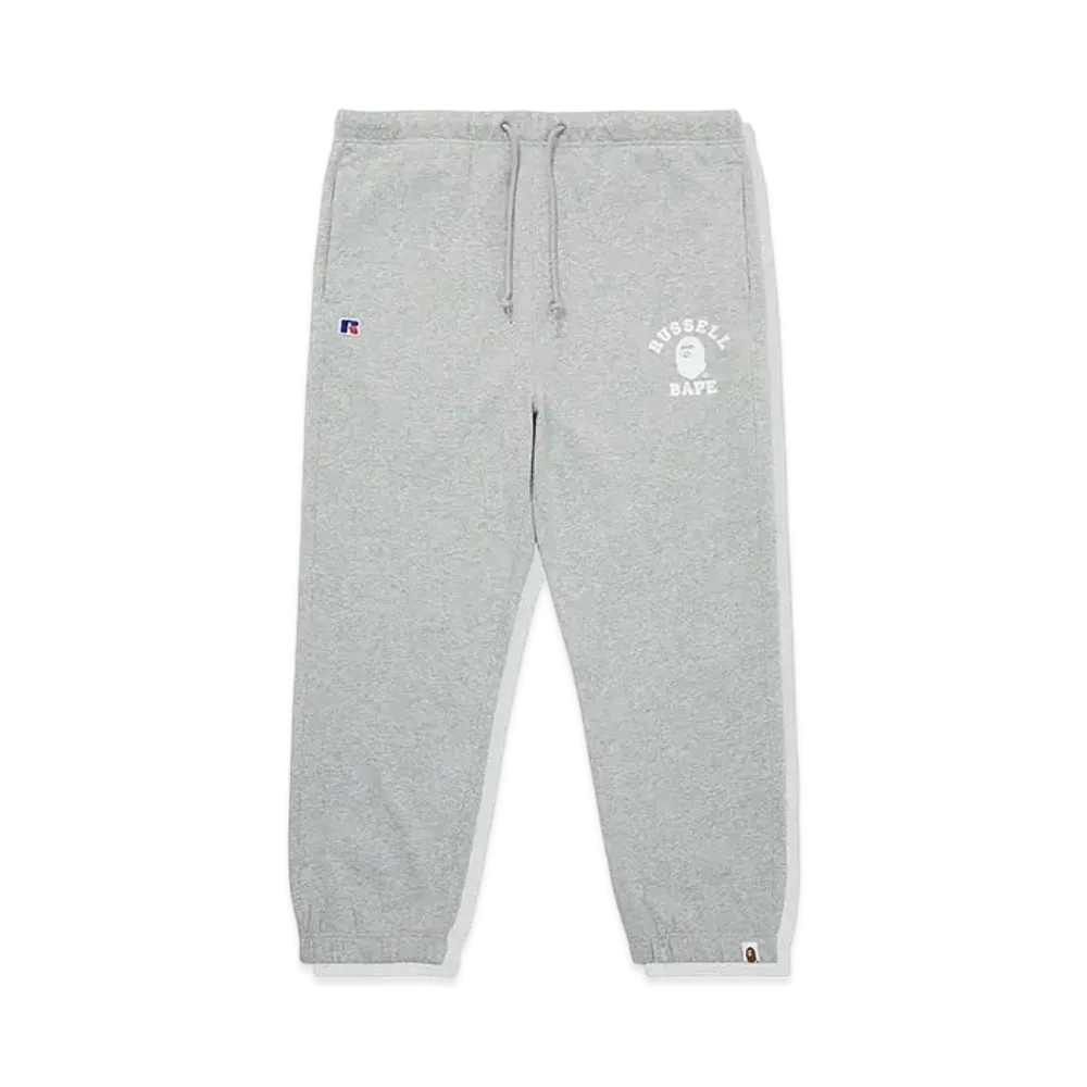 A BATHING APE x RUSSELL College Sweat Pants "Gray"