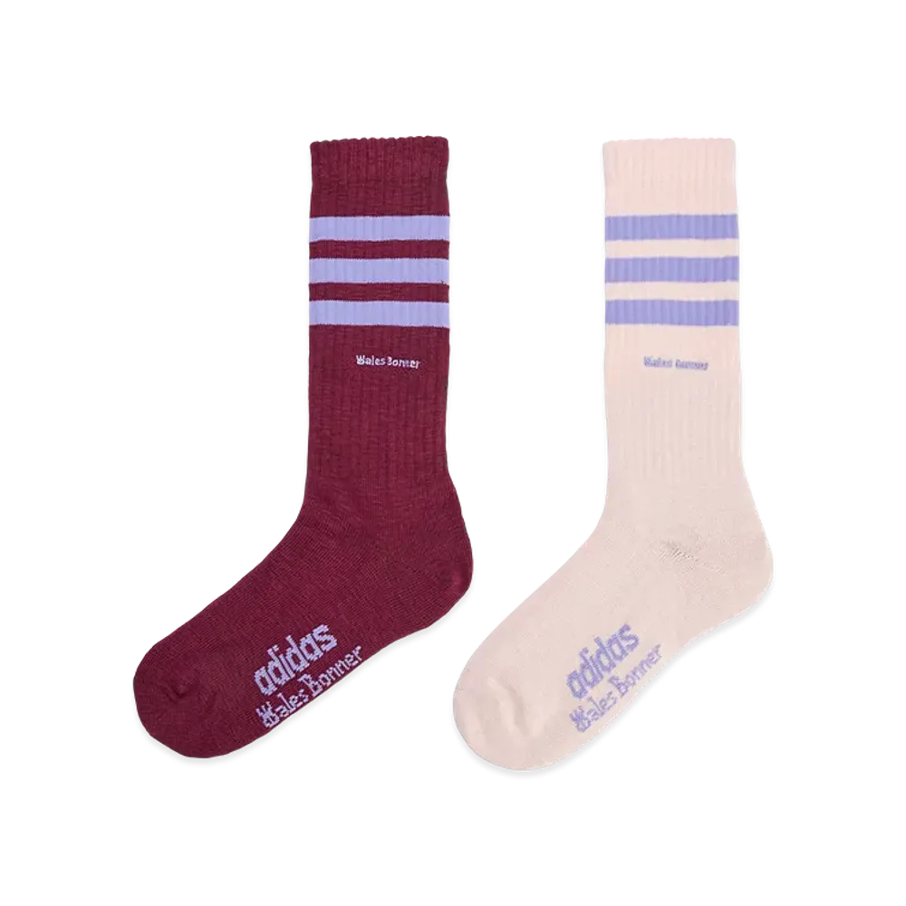 adidas x Wales Bonner 3-Stripes Socks "Maroon/Wonder Quartz"