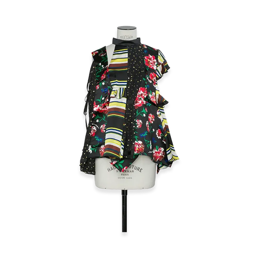 sacai Women's Pattern Mix Pullover "Black Multi"