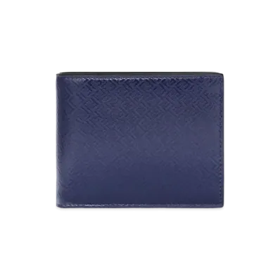 FENDI Wallet Blue Leather Two Folded Wallet "Blue"