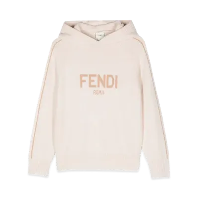 FENDI Kids Knit Hoodie "Beige"