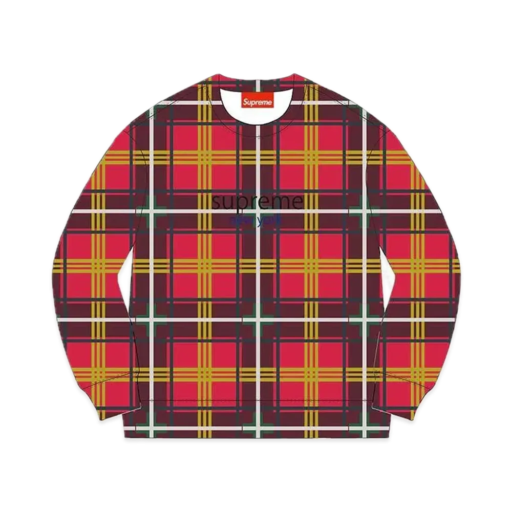 Supreme Plaid Crewneck "Red"