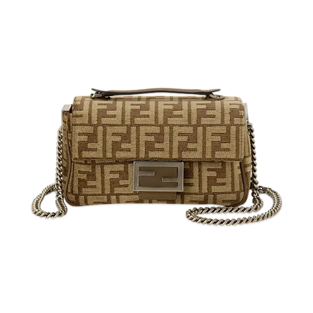 FENDI Baguette Chain Medium Shoulder Bag "Brown"