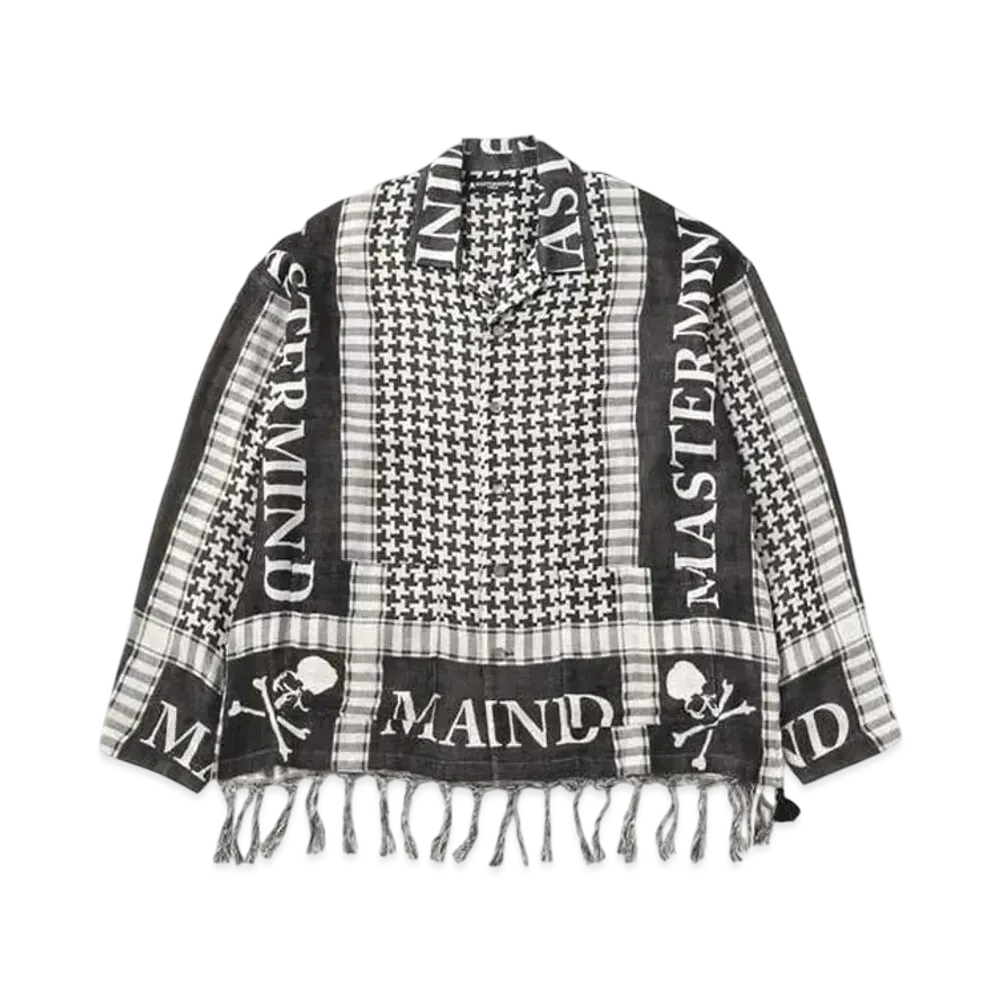 mastermind WORLD Fringe Stole LS Shirt "White"