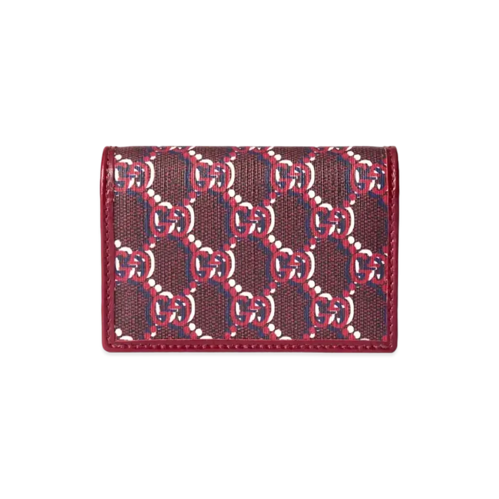 GUCCI Card Case Wallet with GG Shadow "Rosso Ancora"