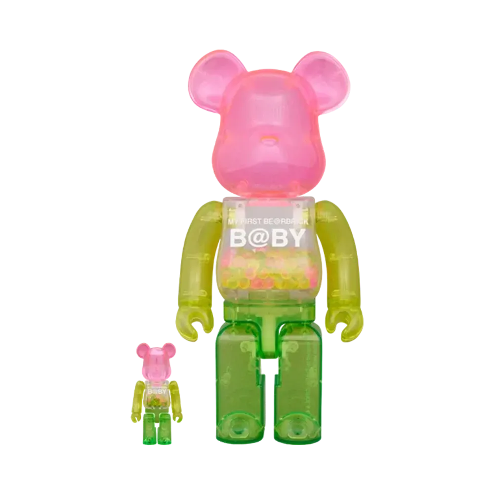 MEDICOM TOY "BEARBRICK" MY FIRST BEARBRICK BABY 1st Color Clear Ver. 100% & 400%