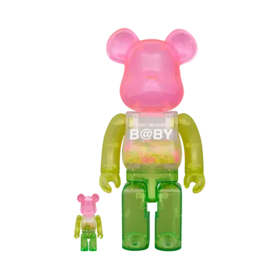 MEDICOM TOY "BEARBRICK" MY FIRST BEARBRICK BABY 1st Color Clear Ver. 100% & 400%