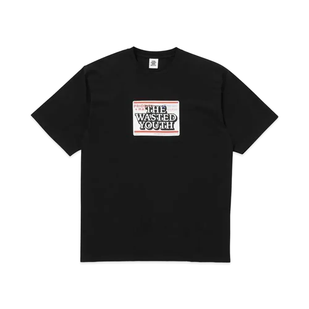 BlackEyePatch x Wasted Youth PRIORITY LABEL TEE "Black" / VERDY