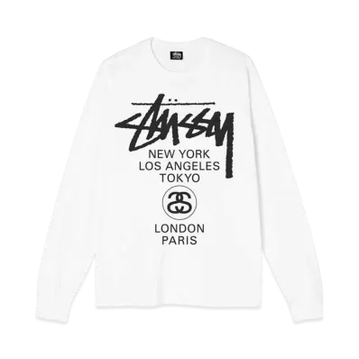 Stussy WORLD TOUR LS TEE "White"