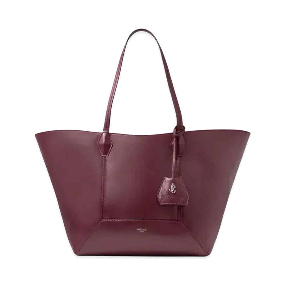 Jimmy Choo Diamond Tote/M Calf Leather Tote Bag "Garnet/Garnet"