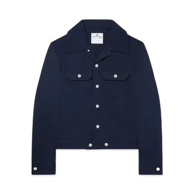 Courreges Men's Twill Trucker Jacket "Navy"