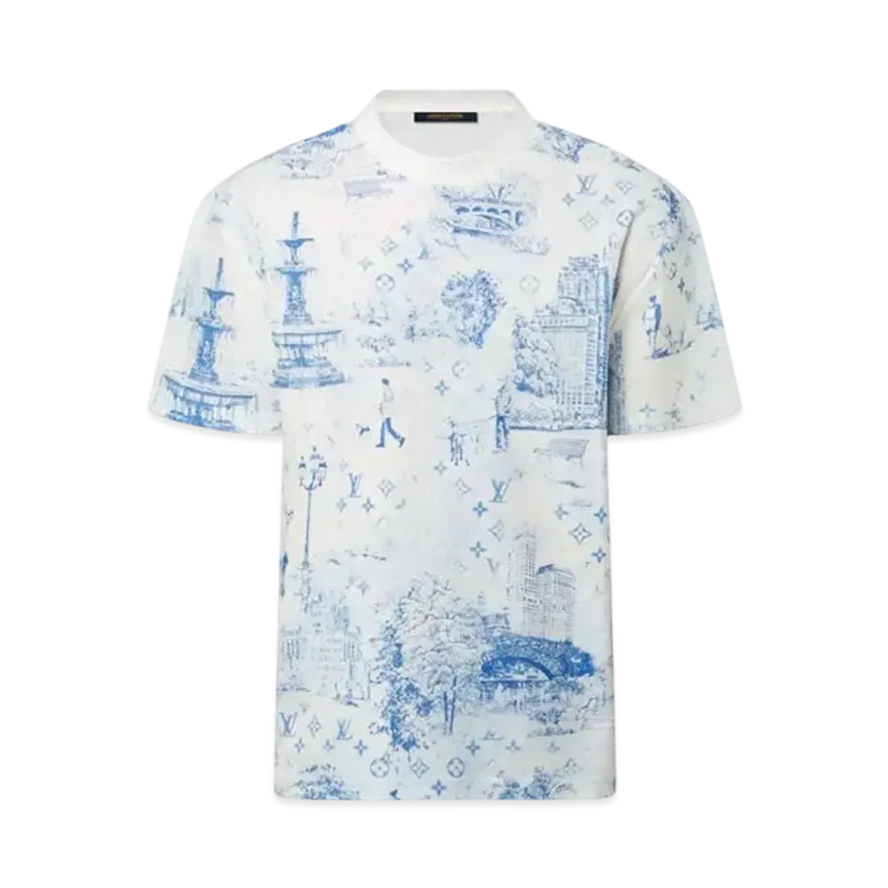 Louis Vuitton Printed Cotton Pique T-Shirt "Milky White"