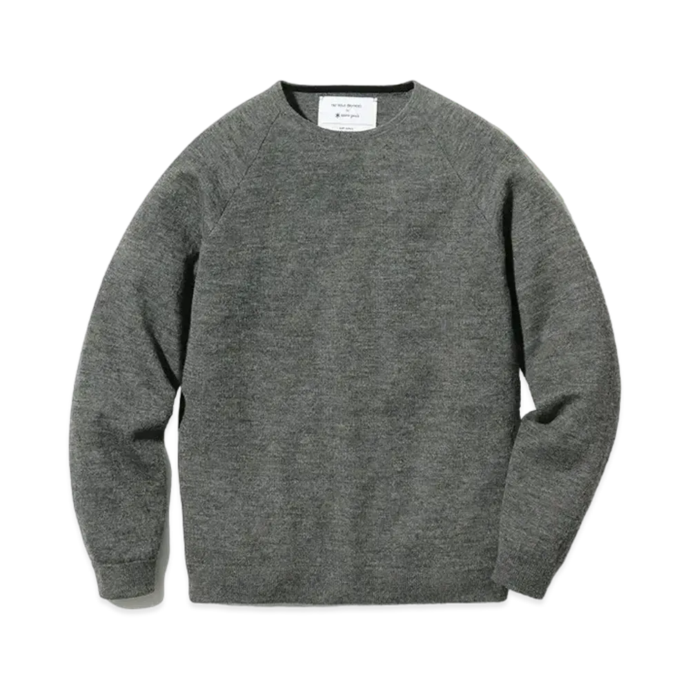 snow peak Raglan Crew Neck Knit Sweater "Grey"