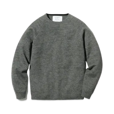 snow peak Raglan Crew Neck Knit Sweater "Grey"
