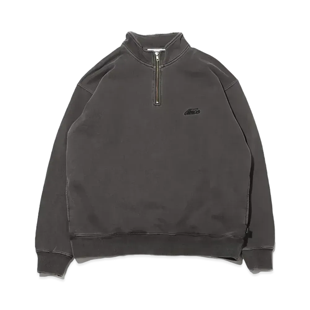 atmos Pigment Dyed Half Zip Sweatshirt "Black"