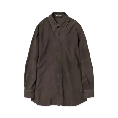 AURALEE Calf Nubuck Shirt "Dark Brown"