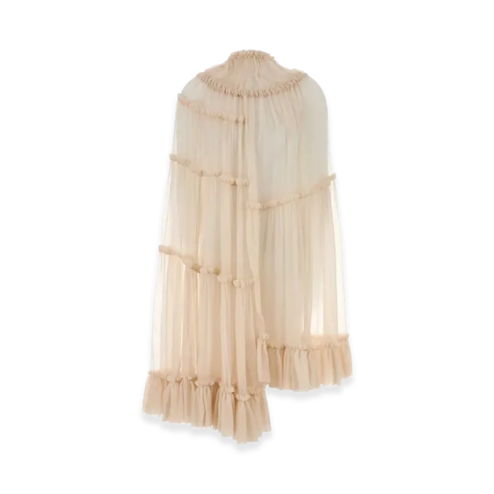 DRIES VAN NOTEN Women's Skin Crepe Dress "White/Pink"
